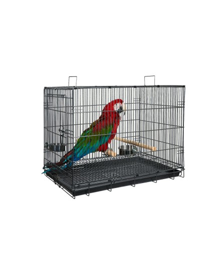 Liberta Large Parrot Travel Cage, Macaws, Cockatoos African Greys Black