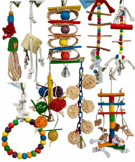 9 x Parrot Toy Pack - Budgies, Conures, Cockatiels, Caiques, Quaker etc - RRP £94.91 - Pack 1