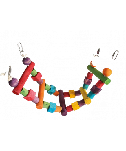Parrot-Supplies Rainbow Wooden Parrot Ladder Bridge Parrot Toy