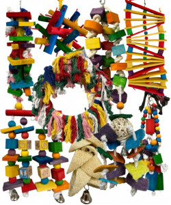 9 X Parrot Toy Pack - African Grey, Amazon, Cockatoo, Macaw Etc - RRP £148.91 - Pack 5