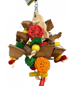 Parrot-Supplies Coconut & Wicker Monster Parrot Toy