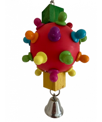 Parrot-Supplies Super Binkies Wiffle Ball Parrot Toy With Bell