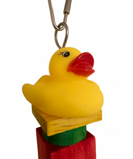 Parrot-Supplies Ay Up Mi Duck Wood & Sisal Rope Parrot Toy