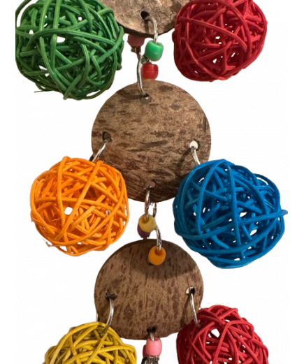 Parrot-Supplies Coconut Coin Toss Munch Balls Parrot Toy