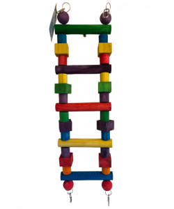 Parrot-Supplies Rainbow Wooden Parrot Ladder Bridge Parrot Toy