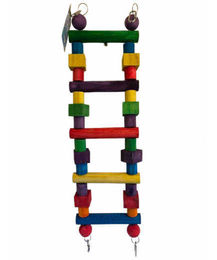 Parrot-Supplies Rainbow Wooden Parrot Ladder Bridge Parrot Toy