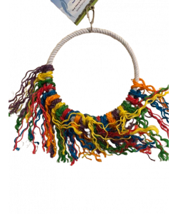 Parrot-Supplies Rainbow Sisal Ring Rope Preening Swing Parrot Toy
