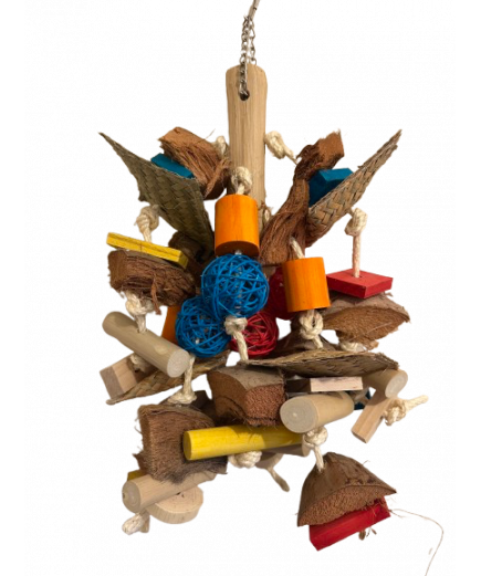 Parrot-Supplies Mega Deluxe Coffee Wood Chunky Monster XXL Parrot Toy