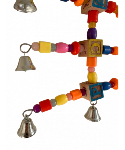 Parrot-Supplies Bell Carousel Acrylic & Wood Parrot Toy