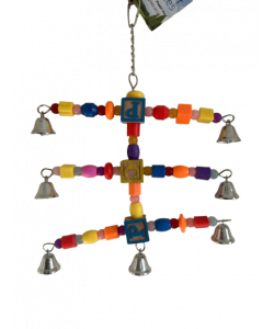 Parrot-Supplies Bell Carousel Acrylic & Wood Parrot Toy