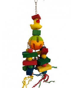 Parrot-Supplies Lucky Ducky Wood Blocks Party Parrot Toy