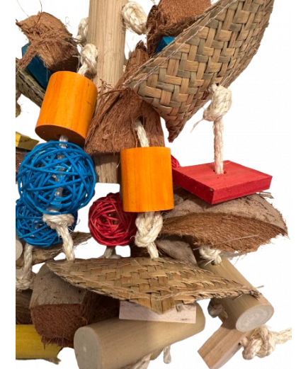 Parrot-Supplies Mega Deluxe Coffee Wood Chunky Monster XXL Parrot Toy