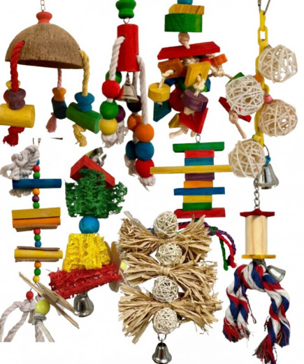 9 X Parrot Toy Pack - Budgies, Conures, Cockatiels, Caiques, Quaker Etc - RRP £95.91 - Pack 2