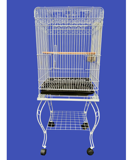 Parrot-Supplies Hawaii Parrot Cage With Stand White