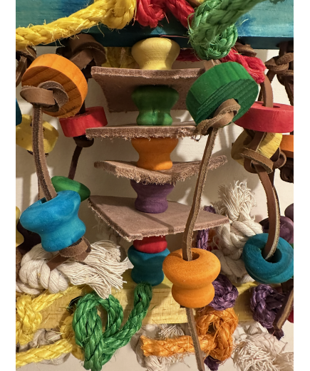 Parrot-Supplies Leather & Sisal Invader XL Parrot Toy