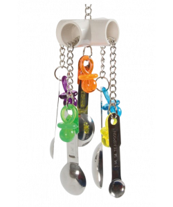 Parrot-Supplies Spoon Clacker Stainless Steel Metal Parrot Toy