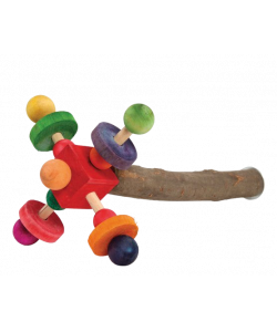 Parrot-Supplies Wooden Twirler Perch Spinning Parrot Toy Large