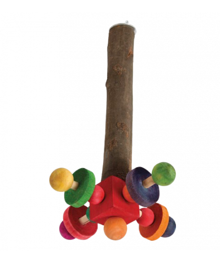 Parrot-Supplies Wooden Twirler Perch Spinning Parrot Toy Large