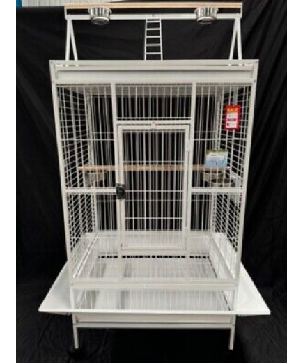 Cambridge Play Gym Top Parrot Cage - White