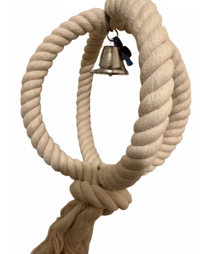 Parrot-Supplies White Rope Sphere Parrot Swing Toy