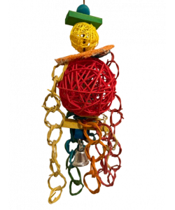 Parrot-Supplies Giant Vine Ball & Willow Rings Colourful Chew Parrot Toy