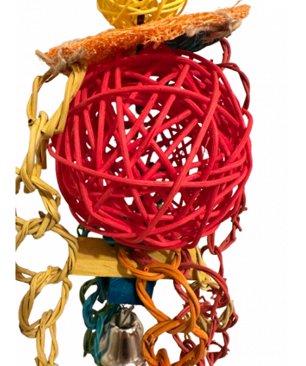 Parrot-Supplies Giant Vine Ball & Willow Rings Colourful Chew Parrot Toy