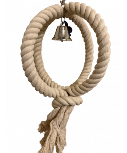 Parrot-Supplies White Rope Sphere Parrot Swing Toy