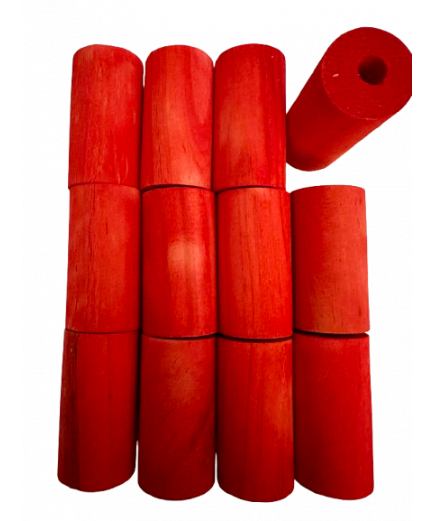Parrot-Supplies Coloured Wood Large Barrel Tubes  - Parrot Toy Making Parts - Pack of 12