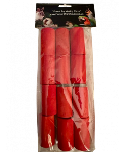 Parrot-Supplies Coloured Wood Large Barrel Tubes  - Parrot Toy Making Parts - Pack of 12