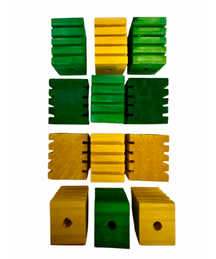 Parrot-Supplies Groovy Blocks Medium - Parrot Toy Making Parts - Pack of 12