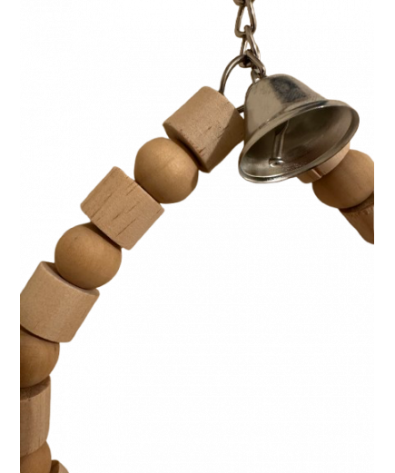 Parrot-Supplies Simple Neutral Wood Parrot Swing Toy