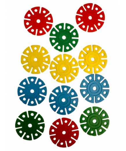 Parrot-Supplies Coloured Plastic Disc Flowers - Parrot Toy Making Parts - 12 Pack