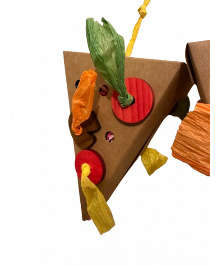 Parrot-Supplies Double Pizza Foraging Cardboard Boxes Parrot Toy