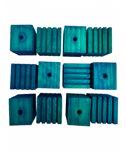 Parrot-Supplies Groovy Blue Blocks Large - Parrot Toy Making Parts - Pack Of 12