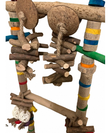 Parrot-Supplies Mega Natural Wood Activity Climbing Swing XXL Macaw Parrot Toy