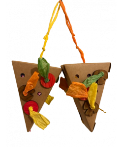 Parrot-Supplies Double Pizza Foraging Cardboard Boxes Parrot Toy