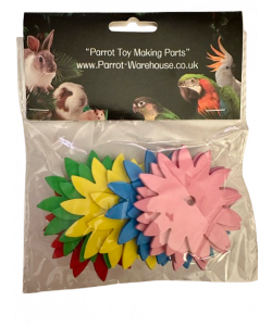 Parrot-Supplies Coloured Soft Foam Flowers - Parrot Toy Making Parts - 12 Pack