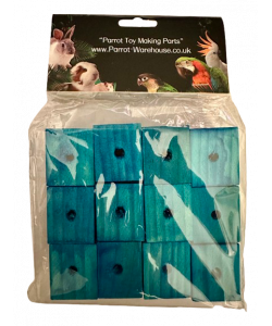 Parrot-Supplies Groovy Blue Blocks Large - Parrot Toy Making Parts - Pack Of 12