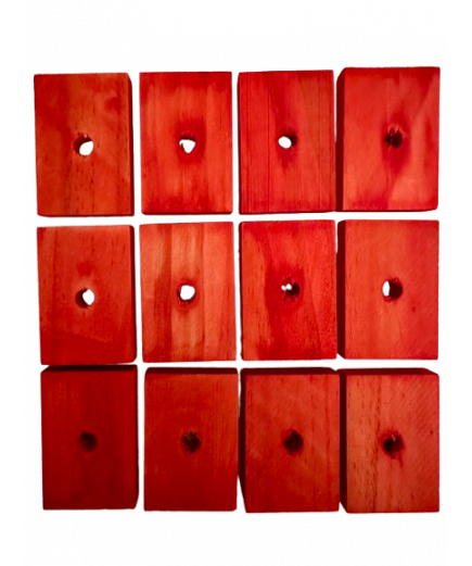 Parrot-Supplies Coloured Red Wood Slats Large - Parrot Toy Making Parts - Pack Of 12