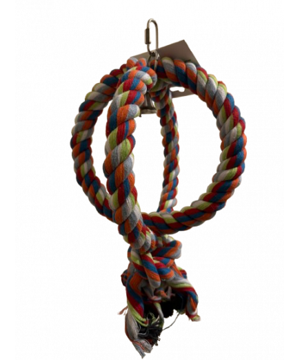 Parrot-Supplies Rope Sphere Swing With Bell Medium Parrot Toy