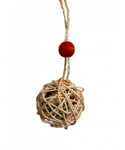 Parrot-Supplies Woven Vine Ball Filled With Loofah Foraging Parrot Toy