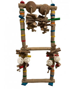 Parrot-Supplies Mega Natural Wood Activity Climbing Swing XXL Macaw Parrot Toy