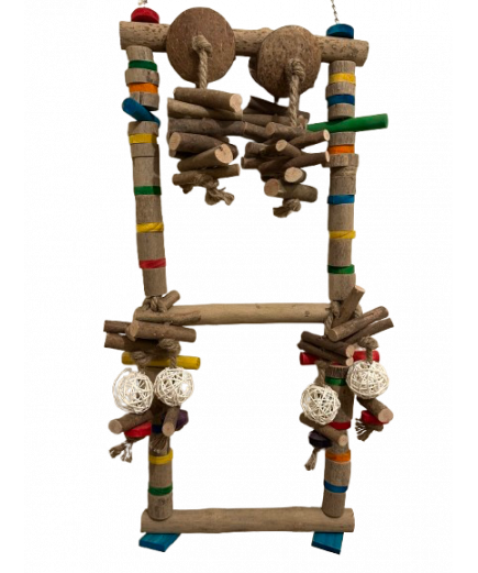 Parrot-Supplies Mega Natural Wood Activity Climbing Swing XXL Macaw Parrot Toy