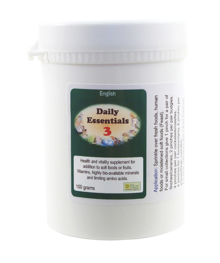 Birdcare Company Daily Essentials 3 Powdered Multi-Vitamins For Parrots 100g