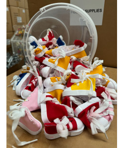 Tub Of 50 Parrot Sneaker Shaped Chew Toys / Foot Toys