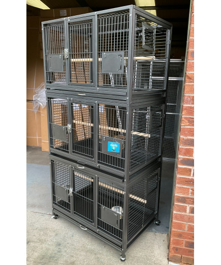 Parrot Supplies Triple Breeding / Display Parrot Cage - Antique 