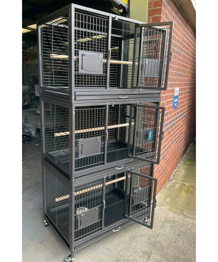 Parrot Supplies Triple Breeding / Display Parrot Cage - Antique 