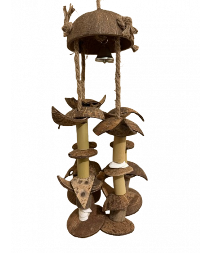 Parrot-Supplies Mega Natural Coconut & Sea Shell Stacker XL Parrot Toy