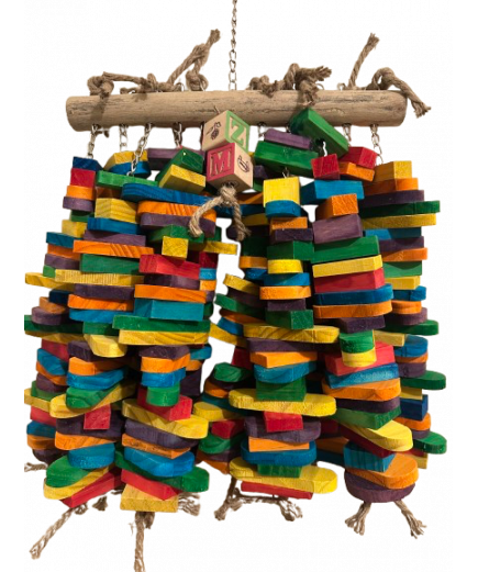 Parrot-Supplies Humongous 260 Colourful Wooden Slats XXXL Macaw Parrot Toy