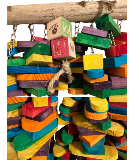 Parrot-Supplies Humongous 260 Colourful Wooden Slats XXXL Macaw Parrot Toy